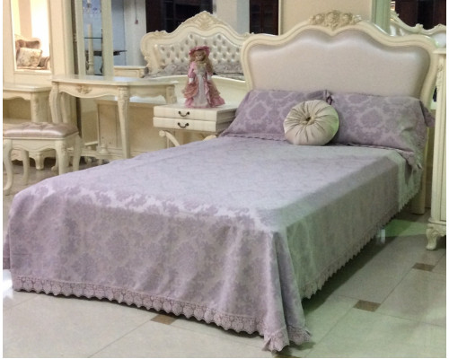 Кровать Милано  двуспальная с пуговицами и розовым изголовьем