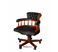 Кресло "Мэйджор" с черной кожей