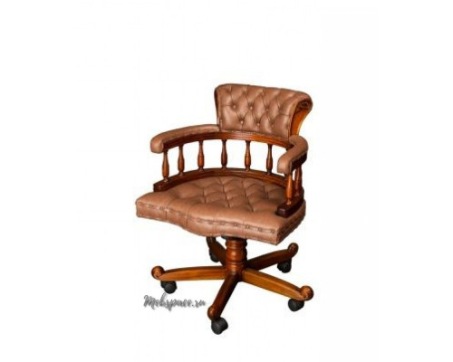Кресло "Мэйджор" с коричневой кожей