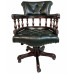  Кабинетное кресло, обивка - натуральная зеленая кожа 