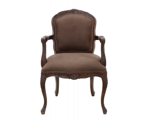 Кресло, обитое тканью, цвет темно-коричневый