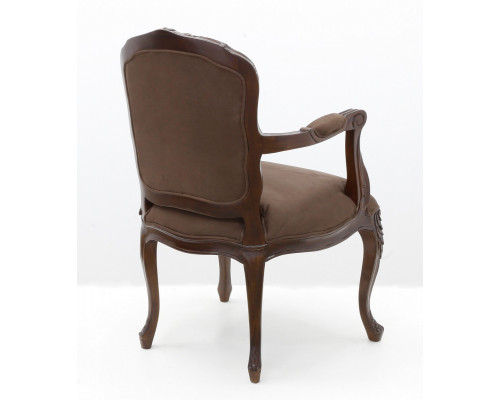 Кресло, обитое тканью, цвет темно-коричневый