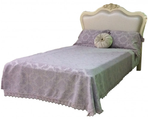 Кровать Милано  двуспальная с пуговицами и розовым изголовьем