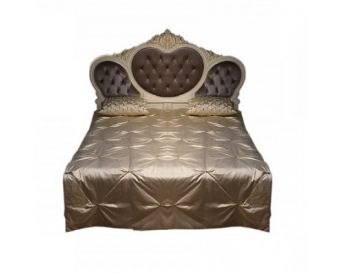 Кровать Милано  двуспальная с кристаллами и серым изголовьем