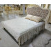 Кровать Милано  двуспальная с пуговицами и серым изголовьем